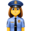 WOMAN POLICE OFFICER emoji in Facebook's design style - Unicode 1F46E-200D-2640-FE0F