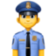 MAN POLICE OFFICER emoji in Facebook's design style - Unicode 1F46E-200D-2642-FE0F