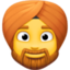 MAN WEARING TURBAN emoji in Facebook's design style - Unicode 1F473-200D-2642-FE0F