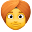 MAN WITH TURBAN emoji in Facebook's design style - Unicode 1F473