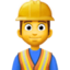 MAN CONSTRUCTION WORKER emoji in Facebook's design style - Unicode 1F477-200D-2642-FE0F