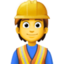 CONSTRUCTION WORKER emoji in Facebook's design style - Unicode 1F477