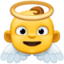 BABY ANGEL emoji in Facebook's design style - Unicode 1F47C