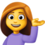 WOMAN TIPPING HAND emoji in Facebook's design style - Unicode 1F481-200D-2640-FE0F