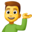 MAN TIPPING HAND emoji in Facebook's design style - Unicode 1F481-200D-2642-FE0F