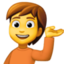 INFORMATION DESK PERSON emoji in Facebook's design style - Unicode 1F481