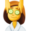 WOMAN GETTING MASSAGE emoji in Facebook's design style - Unicode 1F486-200D-2640-FE0F