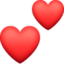 TWO HEARTS emoji in Facebook's design style - Unicode 1F495