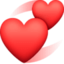 REVOLVING HEARTS emoji in Facebook's design style - Unicode 1F49E