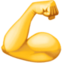 FLEXED BICEPS emoji in Facebook's design style - Unicode 1F4AA