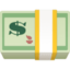 BANKNOTE WITH DOLLAR SIGN emoji in Facebook's design style - Unicode 1F4B5