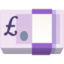 BANKNOTE WITH POUND SIGN emoji in Facebook's design style - Unicode 1F4B7