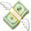 MONEY WITH WINGS emoji in Facebook's design style - Unicode 1F4B8