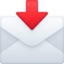 ENVELOPE WITH DOWNWARDS ARROW ABOVE emoji in Facebook's design style - Unicode 1F4E9