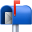 OPEN MAILBOX WITH RAISED FLAG emoji in Facebook's design style - Unicode 1F4EC