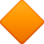 LARGE ORANGE DIAMOND emoji in Facebook's design style - Unicode 1F536