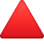 UP-POINTING RED TRIANGLE emoji in Facebook's design style - Unicode 1F53A