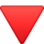 DOWN-POINTING RED TRIANGLE emoji in Facebook's design style - Unicode 1F53B