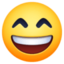 SMILING FACE WITH OPEN MOUTH AND SMILING EYES emoji in Facebook's design style - Unicode 1F604