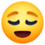 RELIEVED FACE emoji in Facebook's design style - Unicode 1F60C