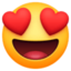 SMILING FACE WITH HEART-SHAPED EYES emoji in Facebook's design style - Unicode 1F60D