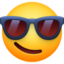 SMILING FACE WITH SUNGLASSES emoji in Facebook's design style - Unicode 1F60E