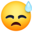 FACE WITH COLD SWEAT emoji in Facebook's design style - Unicode 1F613