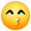 KISSING FACE WITH SMILING EYES emoji in Facebook's design style - Unicode 1F619