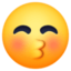 KISSING FACE WITH CLOSED EYES emoji in Facebook's design style - Unicode 1F61A