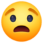 WORRIED FACE emoji in Facebook's design style - Unicode 1F61F