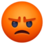 POUTING FACE emoji in Facebook's design style - Unicode 1F621