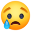 CRYING FACE emoji in Facebook's design style - Unicode 1F622