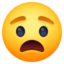 ANGUISHED FACE emoji in Facebook's design style - Unicode 1F627