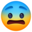 FEARFUL FACE emoji in Facebook's design style - Unicode 1F628