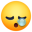 SLEEPY FACE emoji in Facebook's design style - Unicode 1F62A