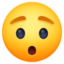 HUSHED FACE emoji in Facebook's design style - Unicode 1F62F