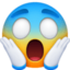 FACE SCREAMING IN FEAR emoji in Facebook's design style - Unicode 1F631