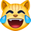 CAT FACE WITH TEARS OF JOY emoji in Facebook's design style - Unicode 1F639