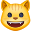 SMILING CAT FACE WITH OPEN MOUTH emoji in Facebook's design style - Unicode 1F63A