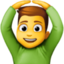 MAN GESTURING OK emoji in Facebook's design style - Unicode 1F646-200D-2642-FE0F