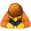 PERSON BOWING DEEPLY emoji in Facebook's design style - Unicode 1F647