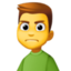 MAN FROWNING emoji in Facebook's design style - Unicode 1F64D-200D-2642-FE0F