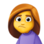 WOMAN POUTING emoji in Facebook's design style - Unicode 1F64E-200D-2640-FE0F