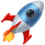 ROCKET emoji in Facebook's design style - Unicode 1F680