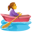 WOMAN ROWING BOAT emoji in Facebook's design style - Unicode 1F6A3-200D-2640-FE0F