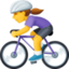 WOMAN BIKING emoji in Facebook's design style - Unicode 1F6B4-200D-2640-FE0F