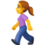 WOMAN WALKING emoji in Facebook's design style - Unicode 1F6B6-200D-2640-FE0F