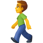 MAN WALKING emoji in Facebook's design style - Unicode 1F6B6-200D-2642-FE0F