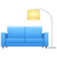 COUCH AND LAMP emoji in Facebook's design style - Unicode 1F6CB-FE0F