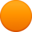 LARGE ORANGE CIRCLE emoji in Facebook's design style - Unicode 1F7E0